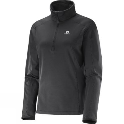 Fleece Salomon Discovery Half Zip Mujer - Negras - Chile LNE048319